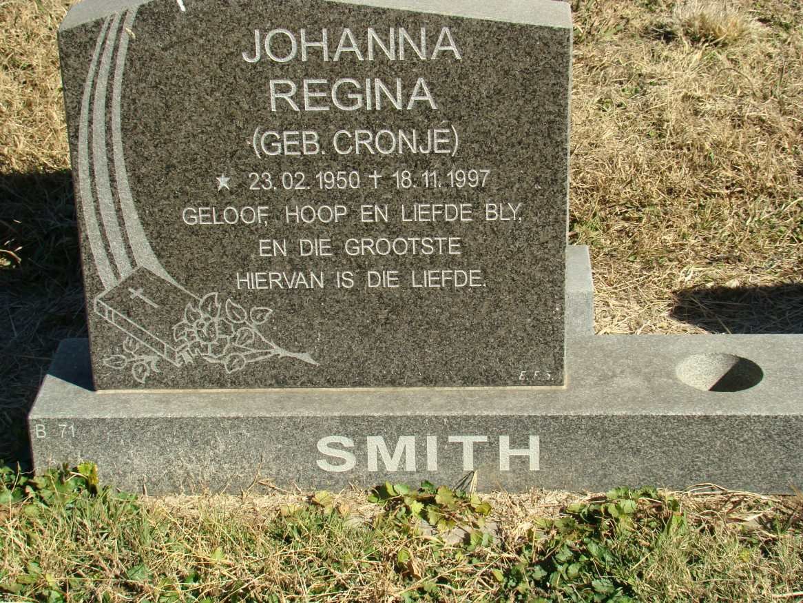 SMITH Johanna Regina nee CRONJE 1950-1997