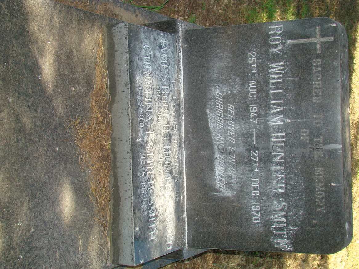 SMITH Roy William Hunter 1947-1970 :: SMITH James Robert Hunter 1911-???? &amp; Christina Esther 1910-1979