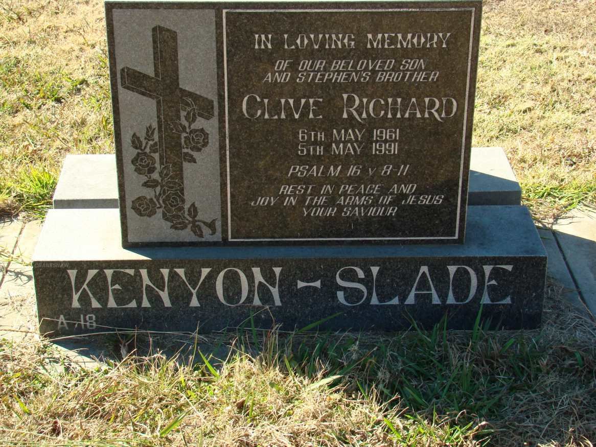 SLADE Clive Richard, Kenyon 1961-1991