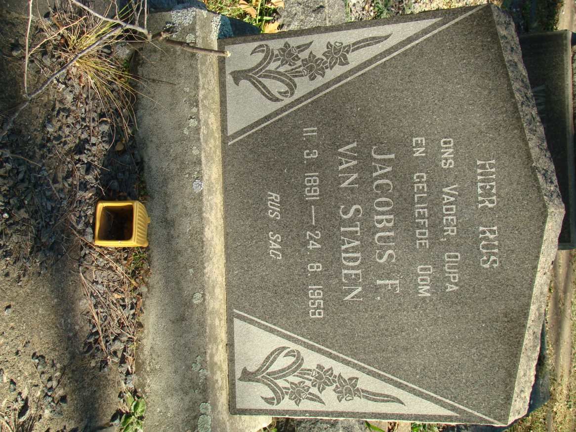 STADEN Jacobus F., van 1891-1959