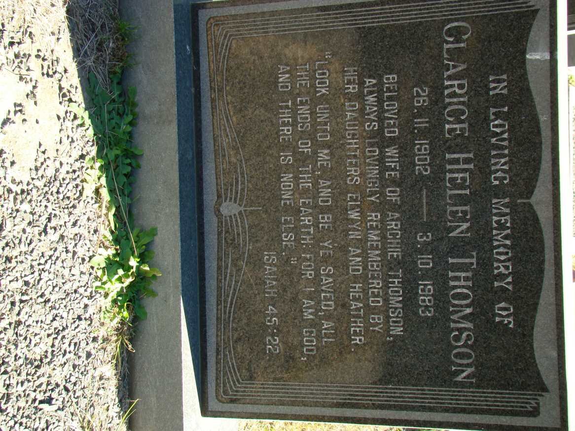 THOMSON Clarice Helen 1902-1983