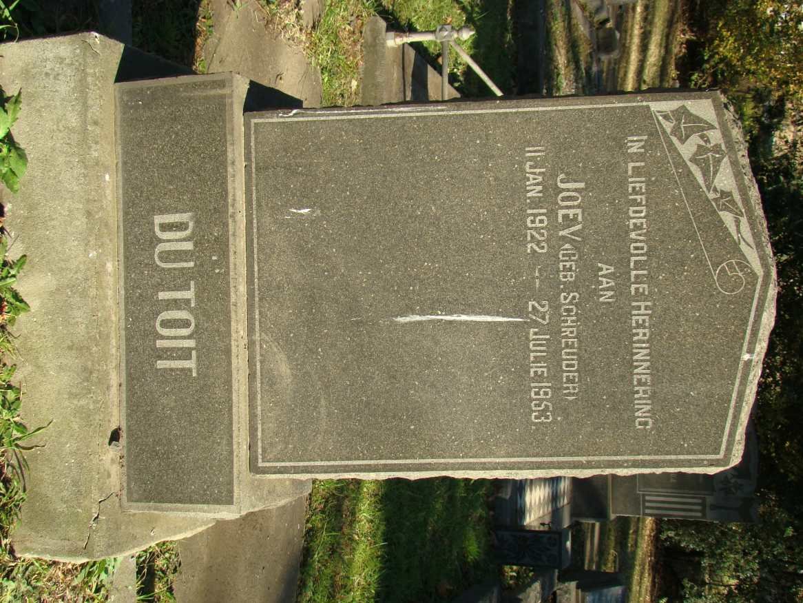 TOIT Joey, du nee SCHREUDER 1922-1953