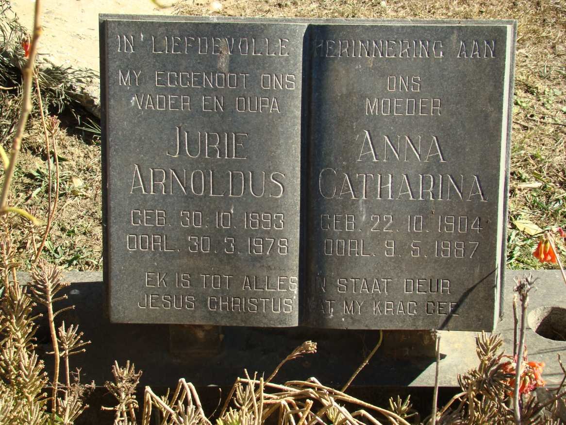 TALJAARD Jurie Arnoldus 1893-1978 &amp; Anna Catharina 1904-1987