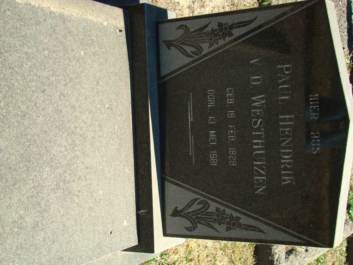 WESTHUIZEN Paul Hendrik, van der 1929-1981