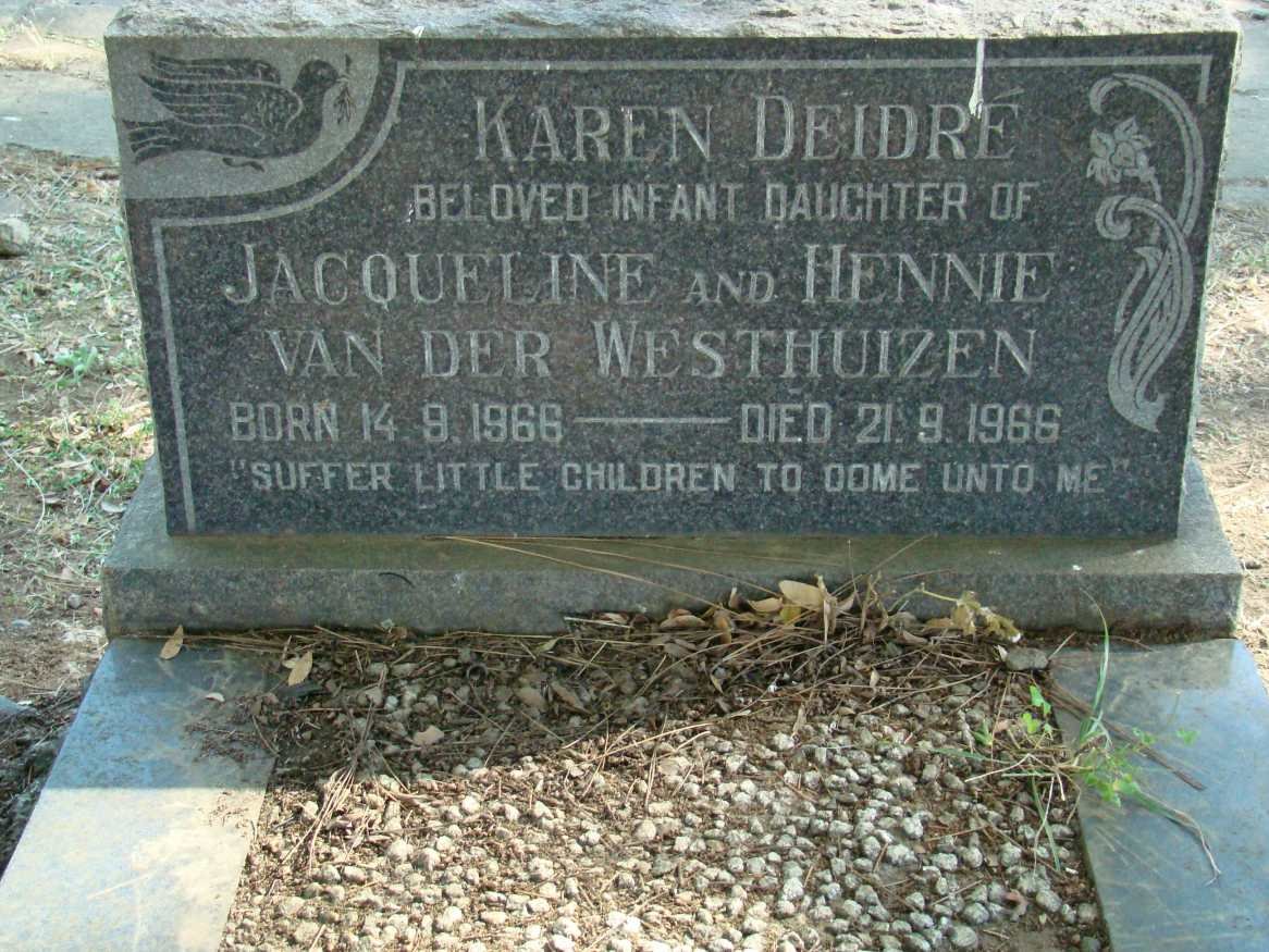 WESTHUIZEN Karen Deidre, van der 1966-1966