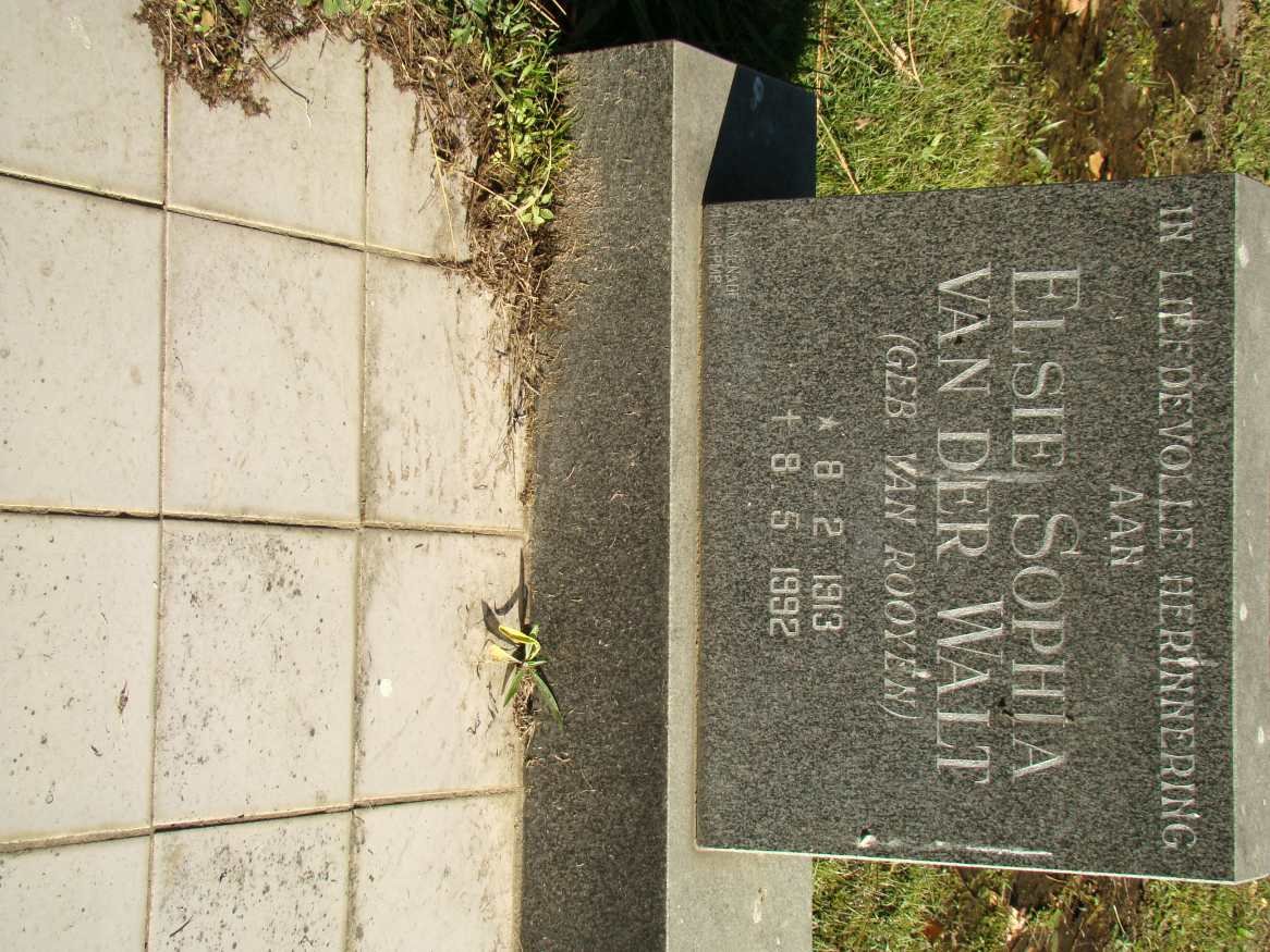 WALT Elsie Sophia, van der nee VAN ROOYEN 1913-1992