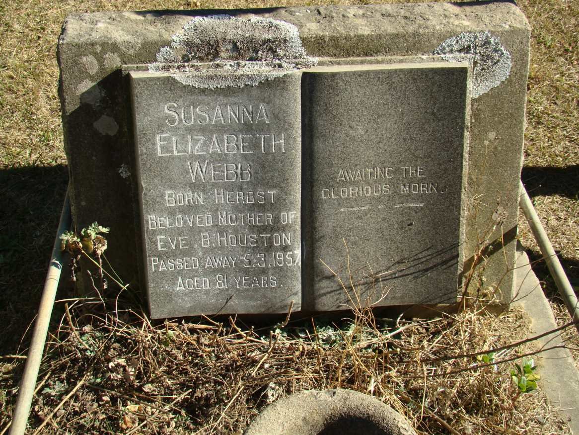 WEBB Susanna Elizabeth nee HERBST -1957
