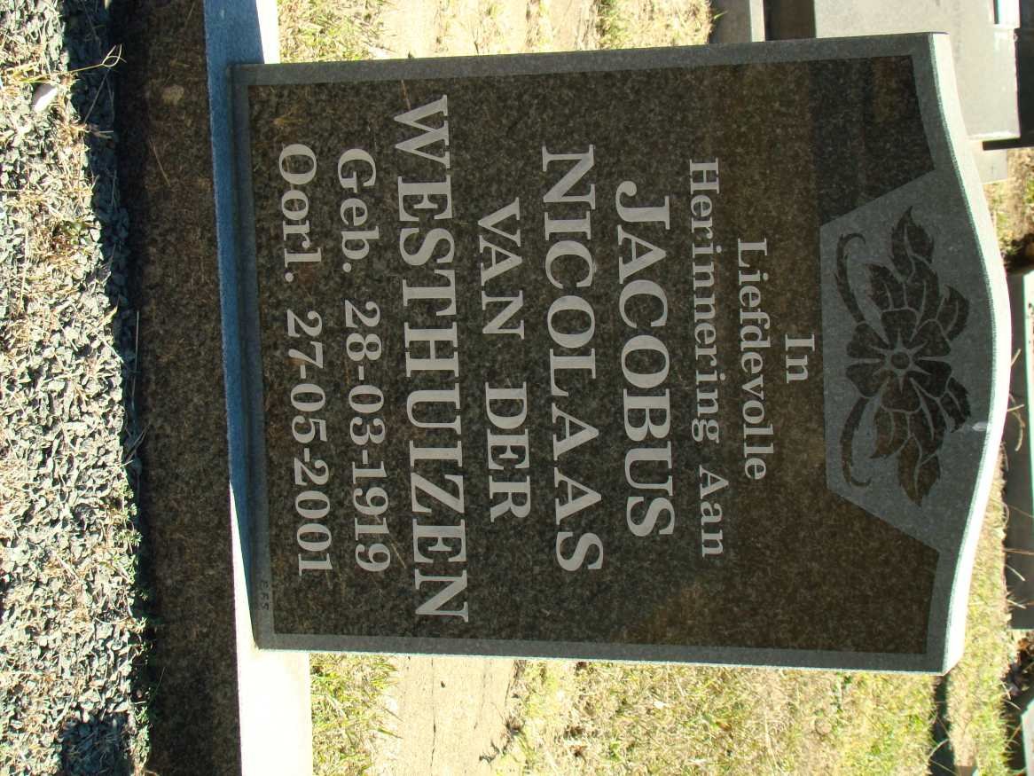 WESTHUIZEN Jacobus Nicolaas, van der 1919-2001