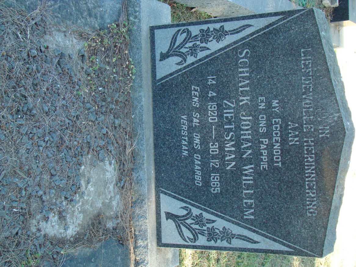 ZIETSMAN Schalk Johan Willem 1920-1965