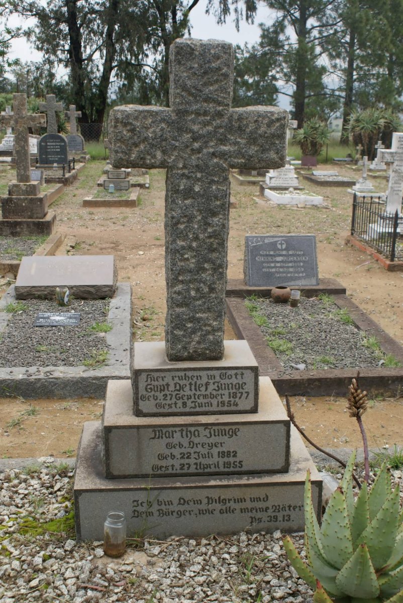 JUNGE Gupt Detlef 1877-1954 &amp; Martha DREYER 1882-1955