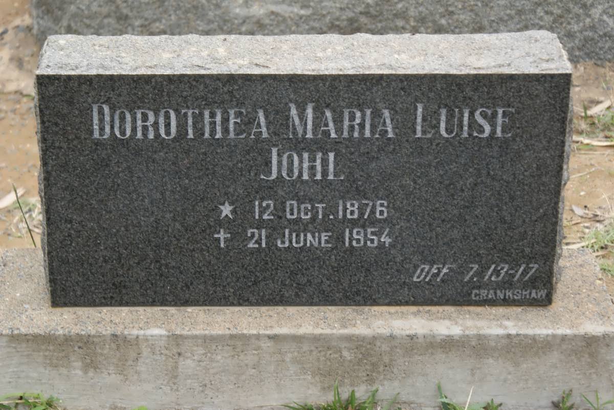 JOHL Dorothea Maria Luise 1876-1954