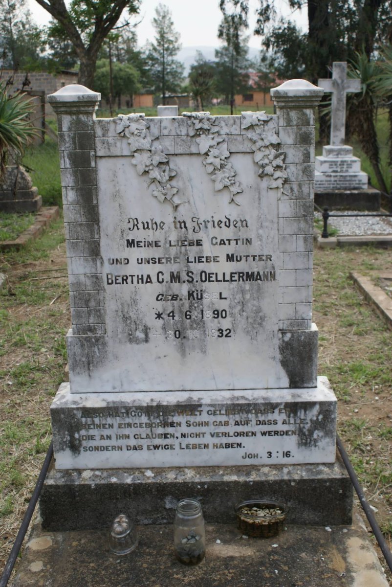 OELLERMANN Bertha C.M.S. nee KUSEL 1890-1932