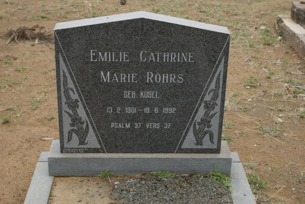 ROHRS Emilie Cathrine Marie nee KUSEL 1901-1992