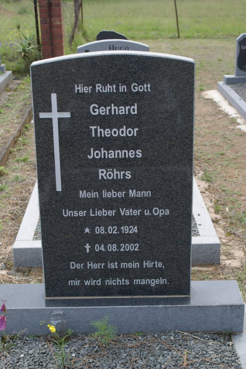 ROHRS Gerhard Theodor Johannes 1924-2002
