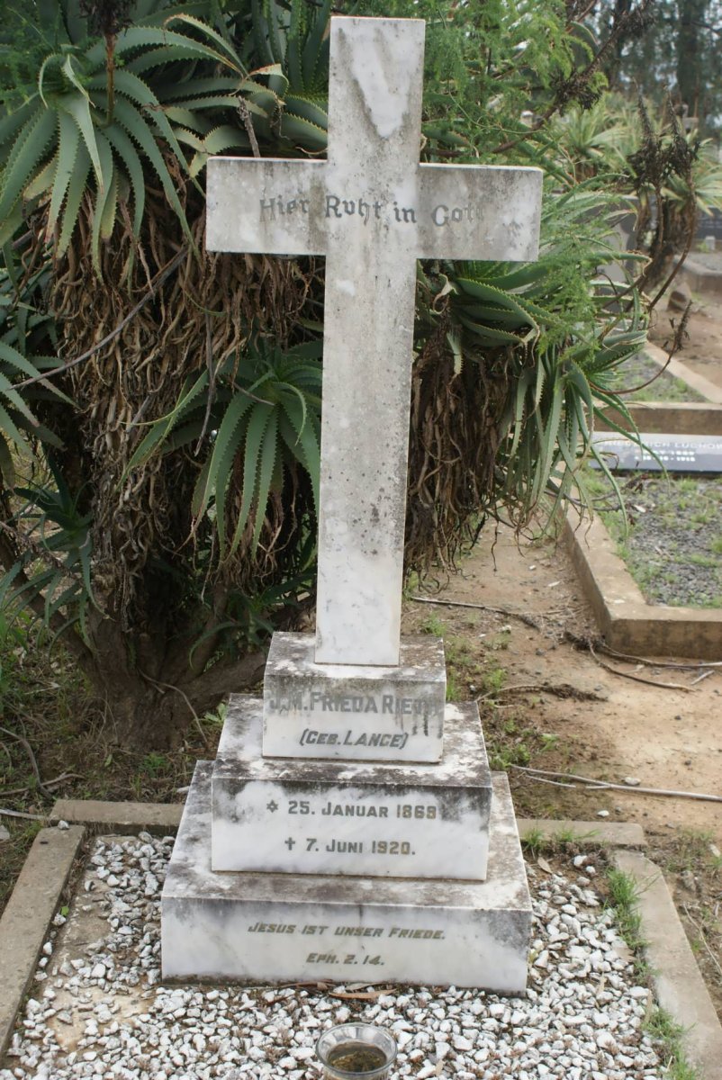 RIETH J.M. Frieda nee LANGE 1869-1920