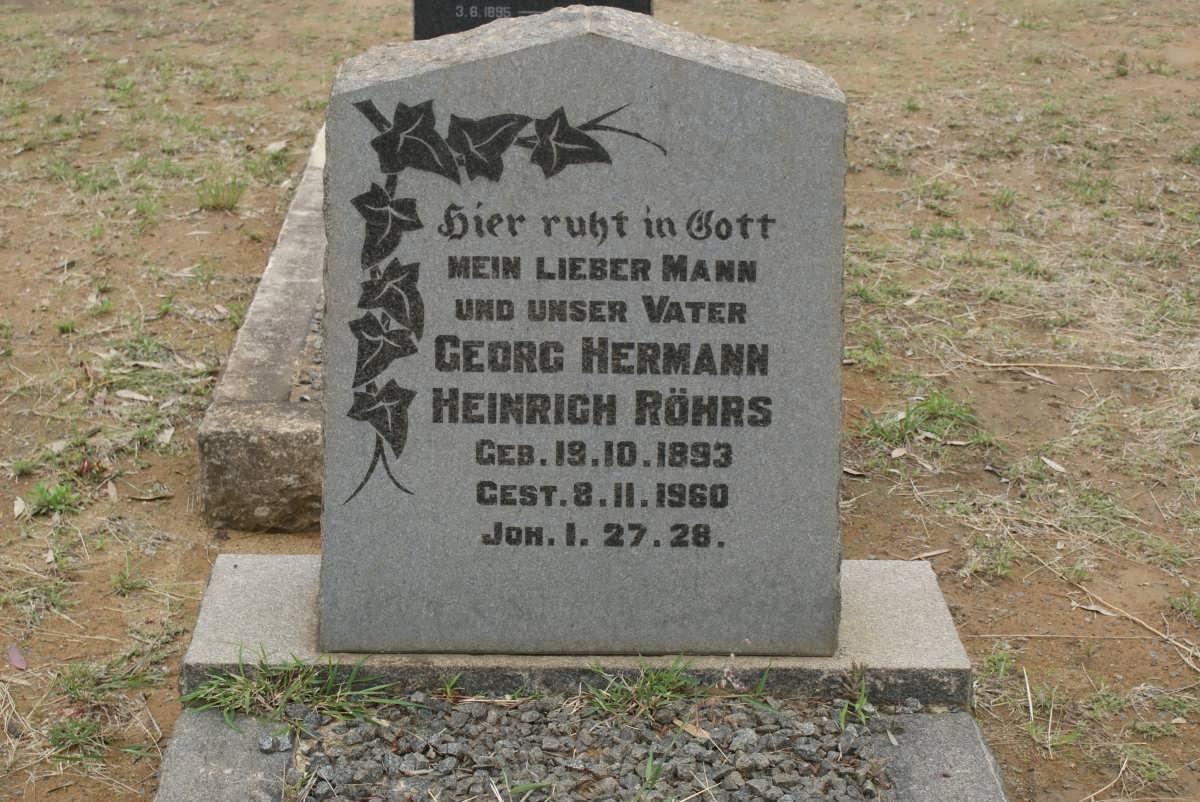 ROHRS Georg Hermann Heinrich 1893-1960