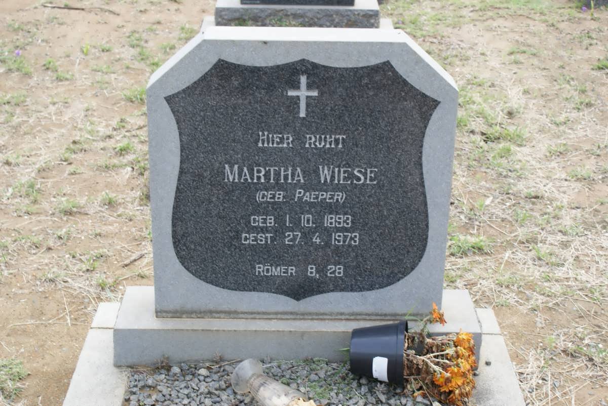 WIESE Martha nee PAEPER 1893-1973