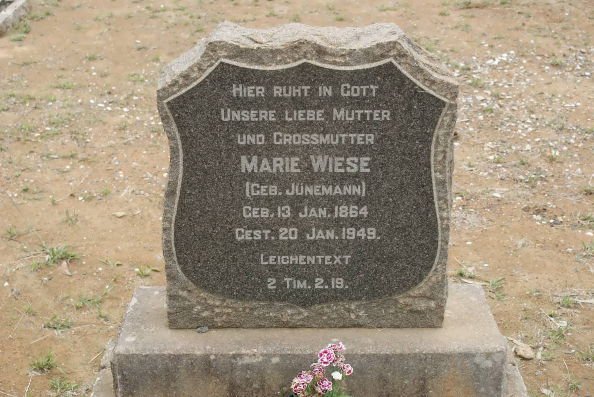 WIESE Marie nee JUNEMANN 1864-1949