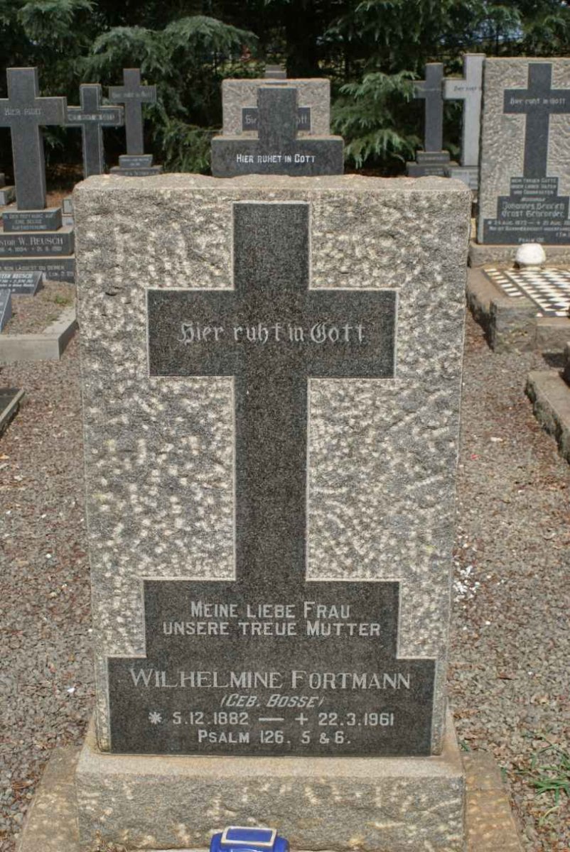 FORTMANN Wilhelmine nee BOSSE 1882-1961