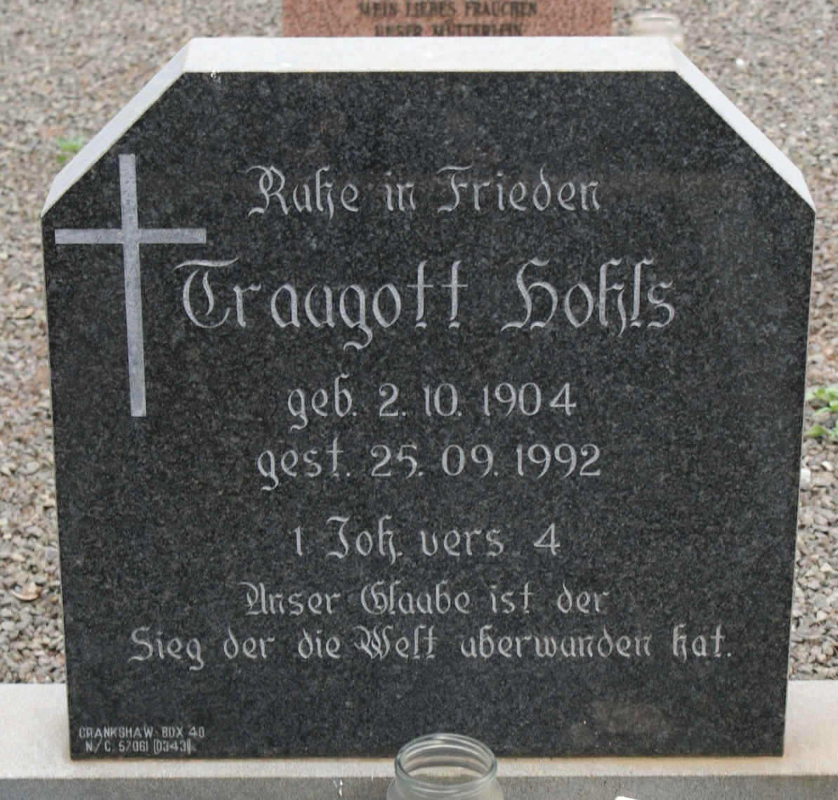 HOHLS Traagott 1904-1992