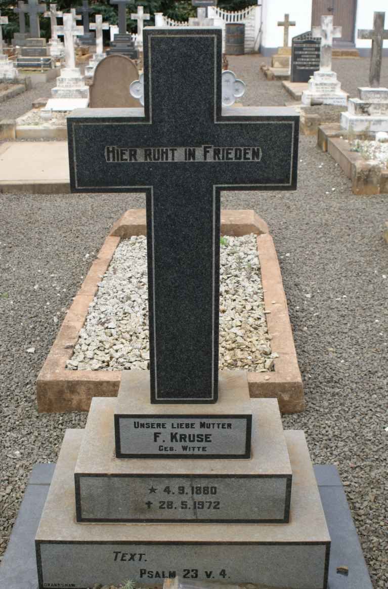 KRUSE F. nee WITTE 1880-1972