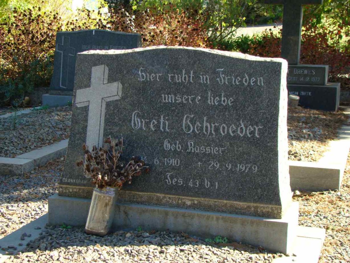 SCHROEDER Greti nee KASSIER 1910-1979