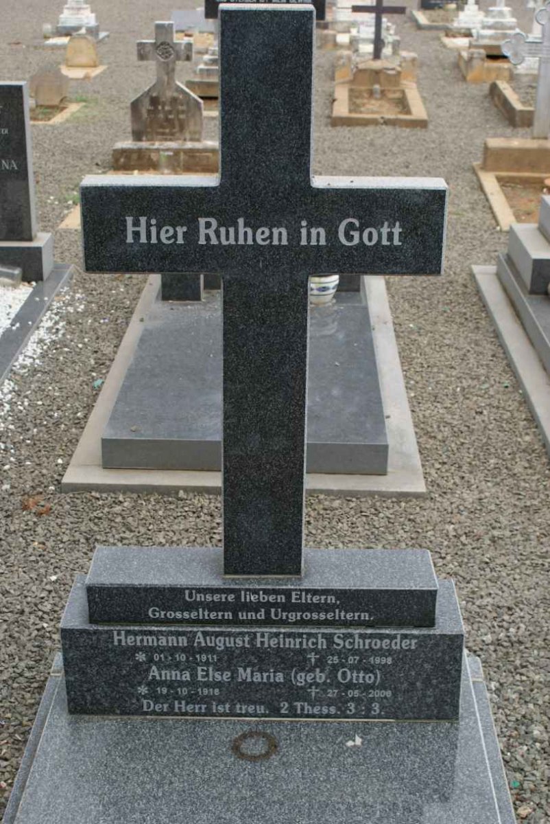 SCHROEDER Herman August Heinrich 1911-1998 &amp; OTTO Anna Else Maria 1918-2006
