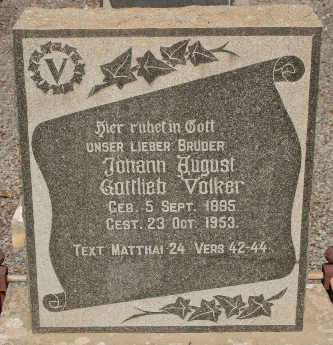 VOLKER Johann August Gottlieb 1895-1953