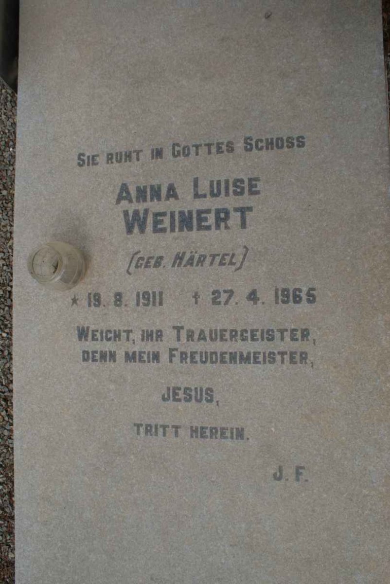 WEINERT Anna Luise nee HÄRTEL 1911-1965