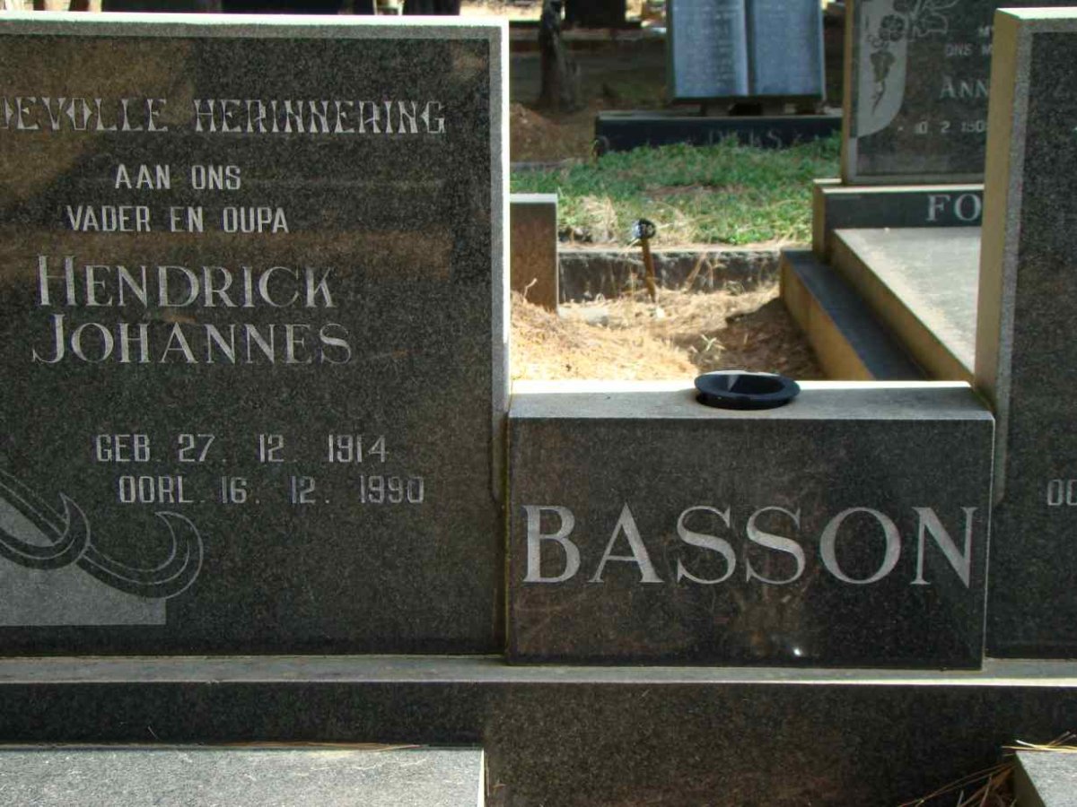 BASSON Hendrick Johannes 1914-1990