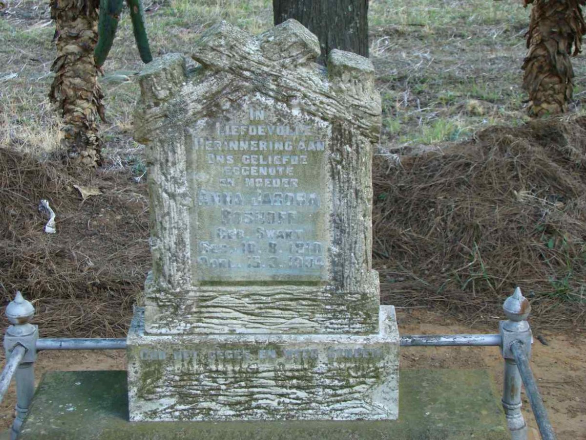 BOSHOFF Maria Jacoba nee SWART 1910-1934