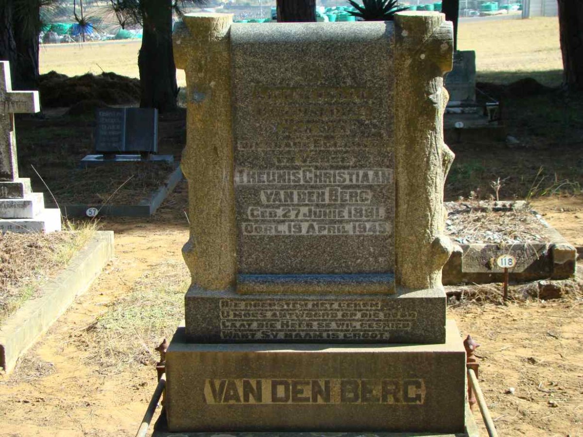 BERG Theunis Christiaan, van den 1881-1945