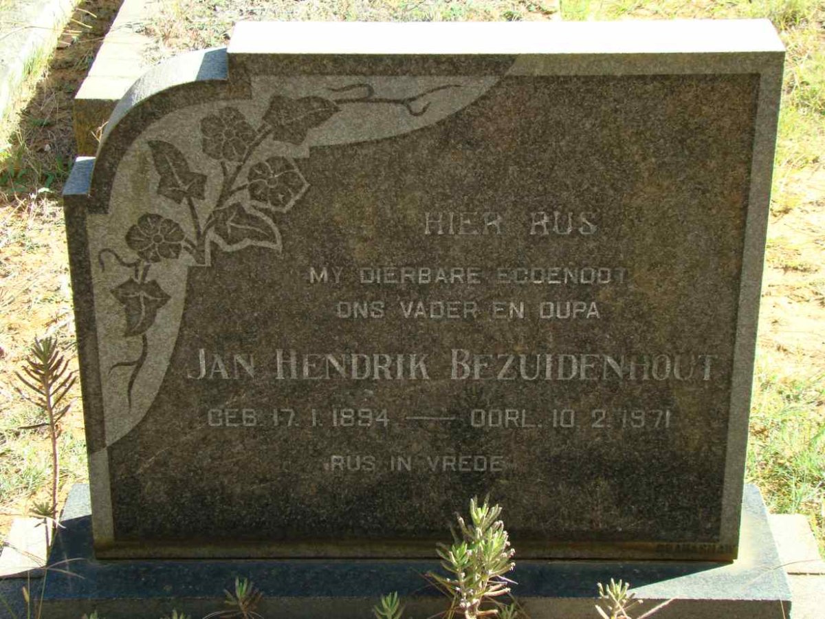 BEZUIDENHOUT Jan Hendrik 1894-1971