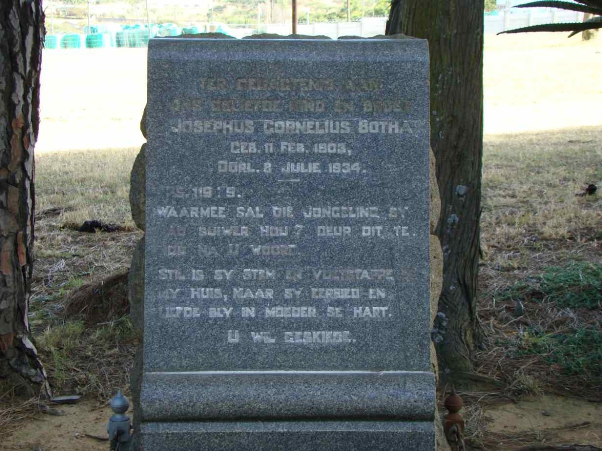 BOTHA Josephus Cornelius 1903-1934