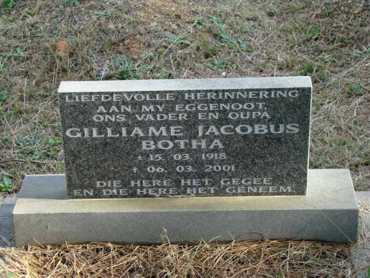 BOTHA Gilliame Jacobus 1918-2001