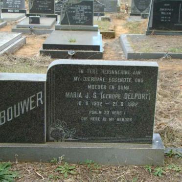 BOUWER Maria J.S. nee DELPORT 1932-1982