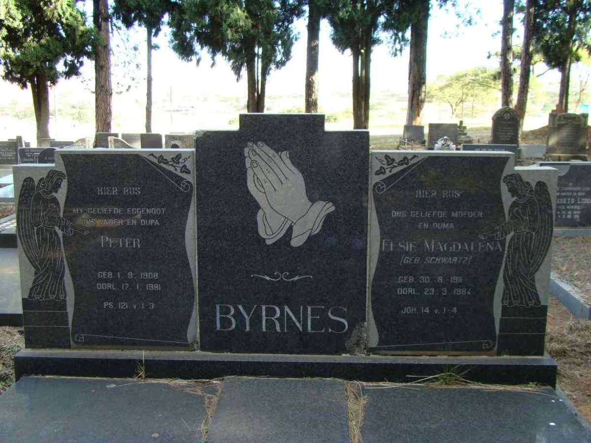 BYRNES Peter 1908-1981 &amp; Elsie Magdalena SCHWARTZ 1911-1984