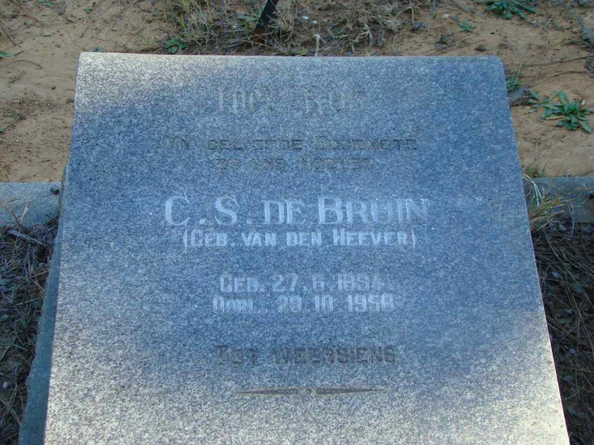 BRUIN C.S., de nee VAN DEN HEEVER 1894-1950