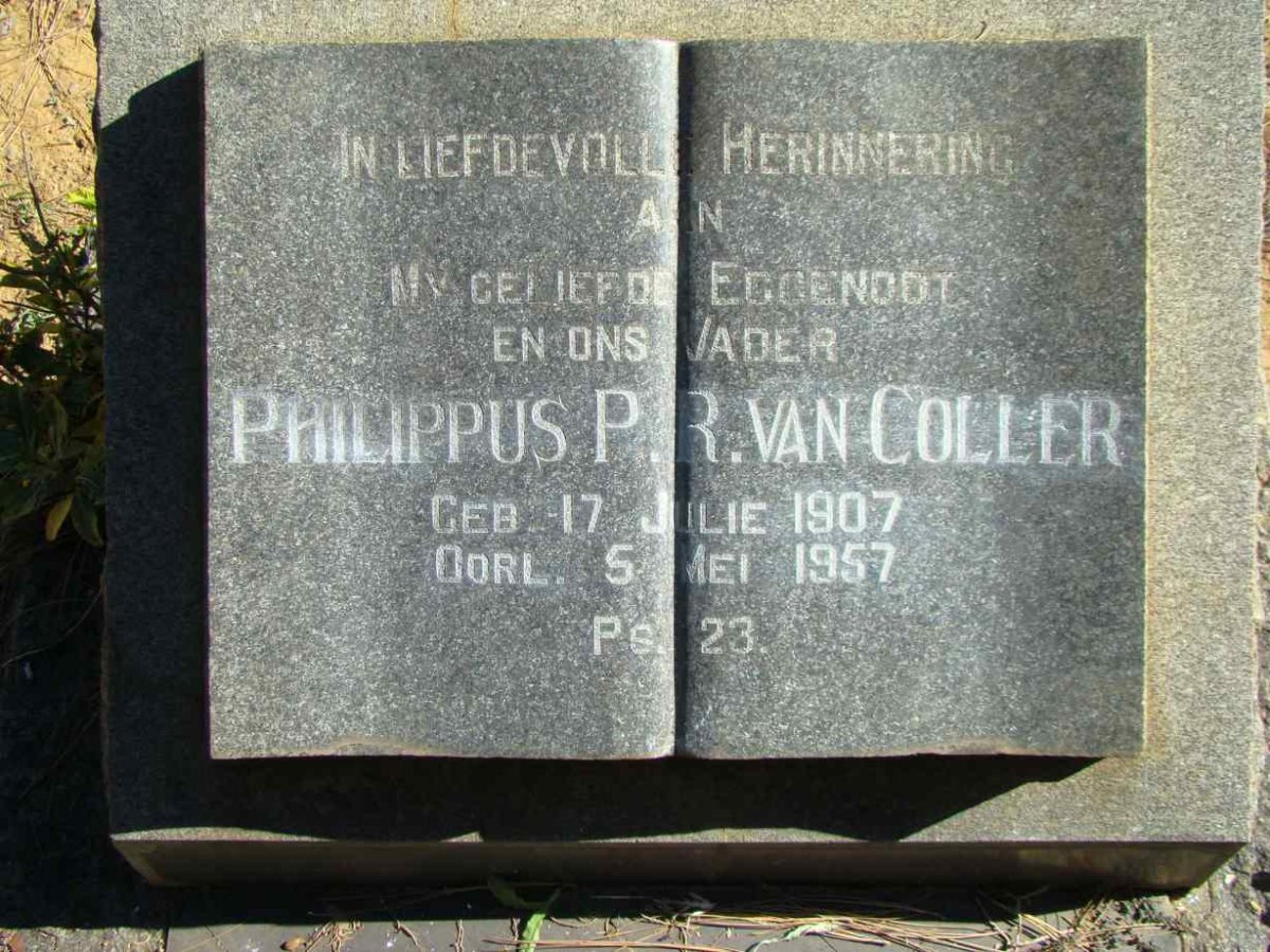 COLLER Philippus P.R., van 1907-1957
