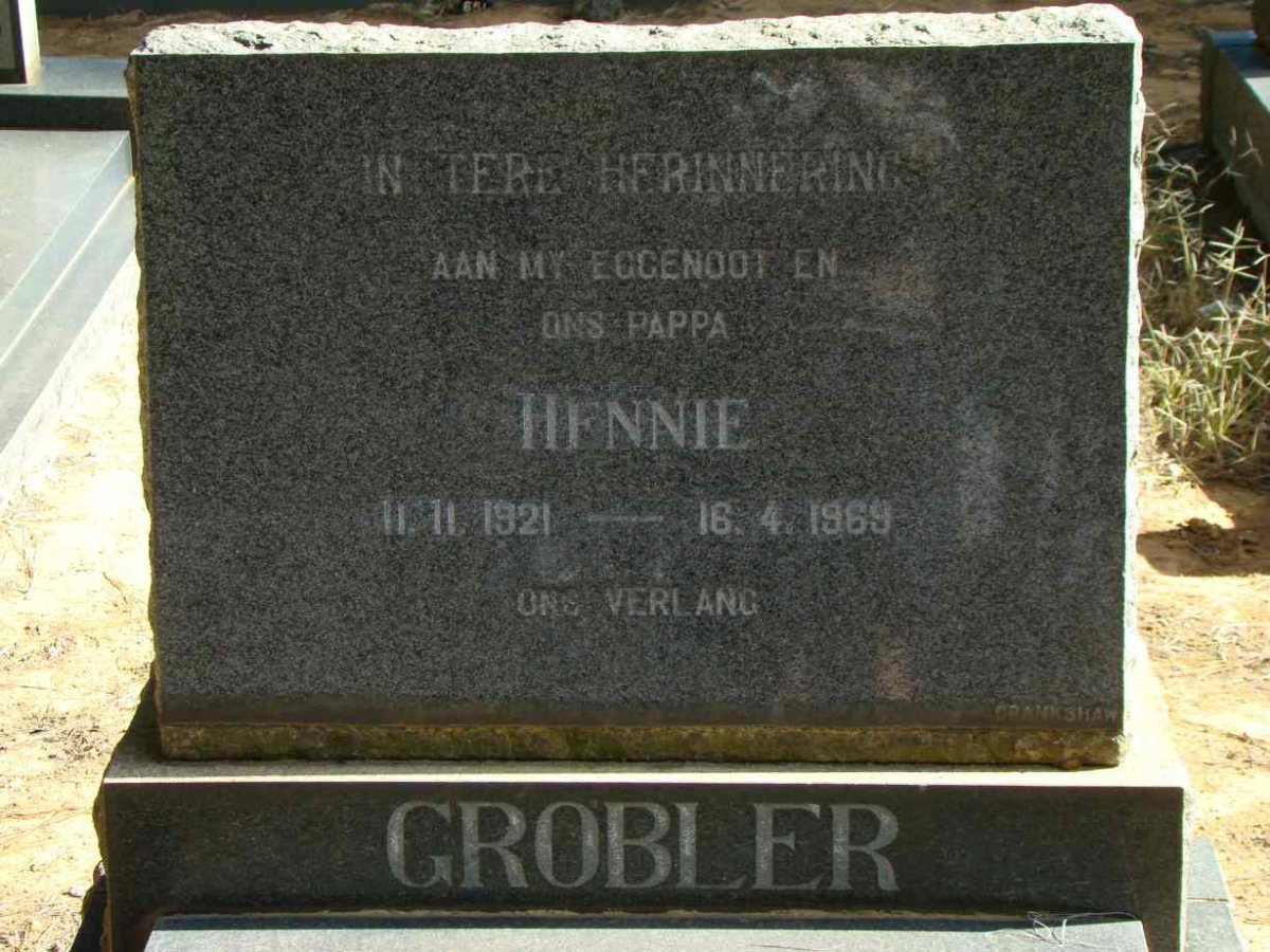 GROBLER Hennie 1921-1969