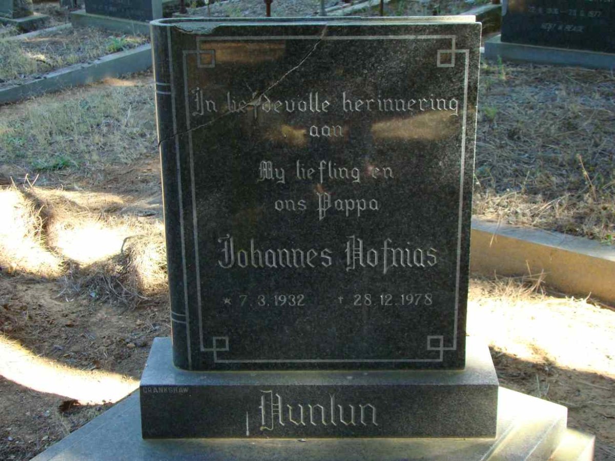 HUNLUN Johannes Hofnias 1932-1978