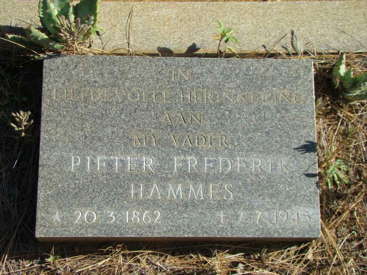 HAMMES Pieter Frederik 1862-1945