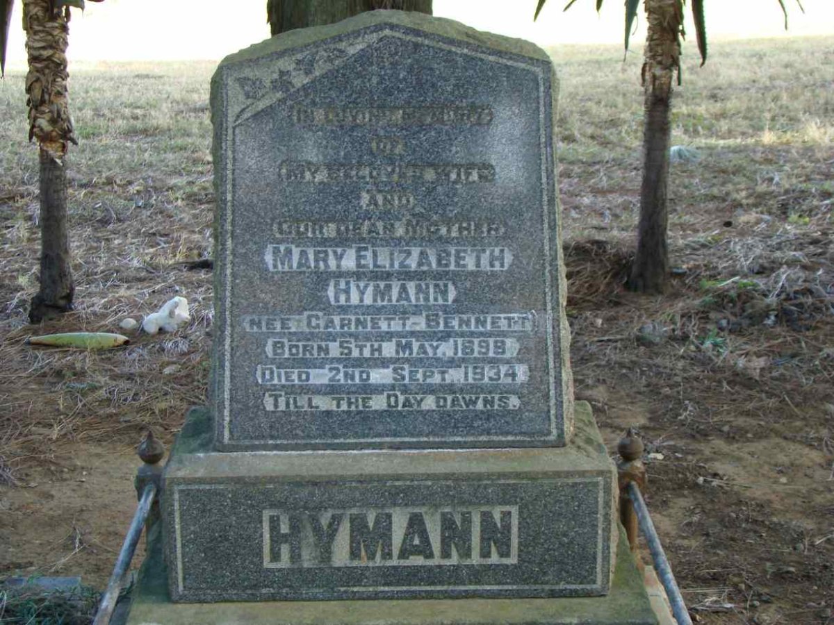HYMANN Mary Elizabeth nee CARNETT-BENNETT 1898-1934