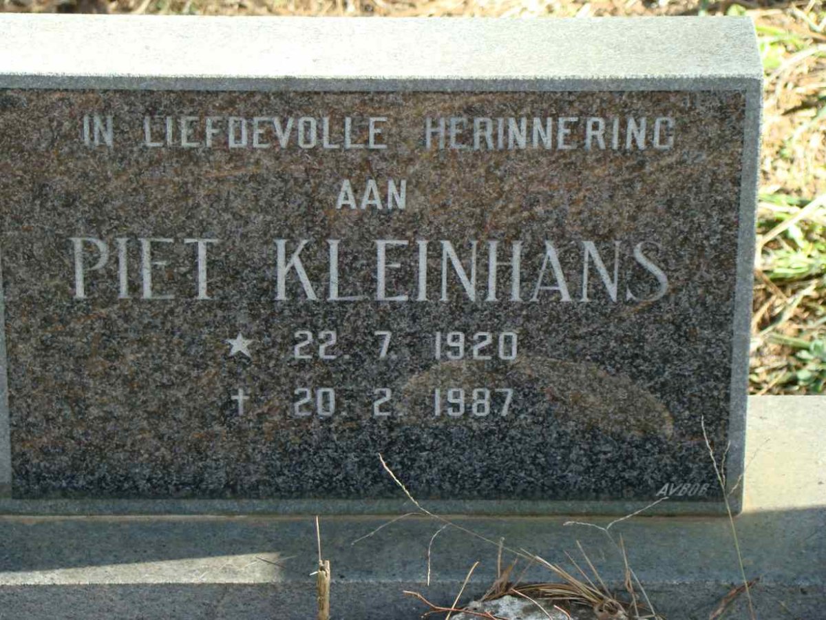 KLEINHANS Piet 1920-1987