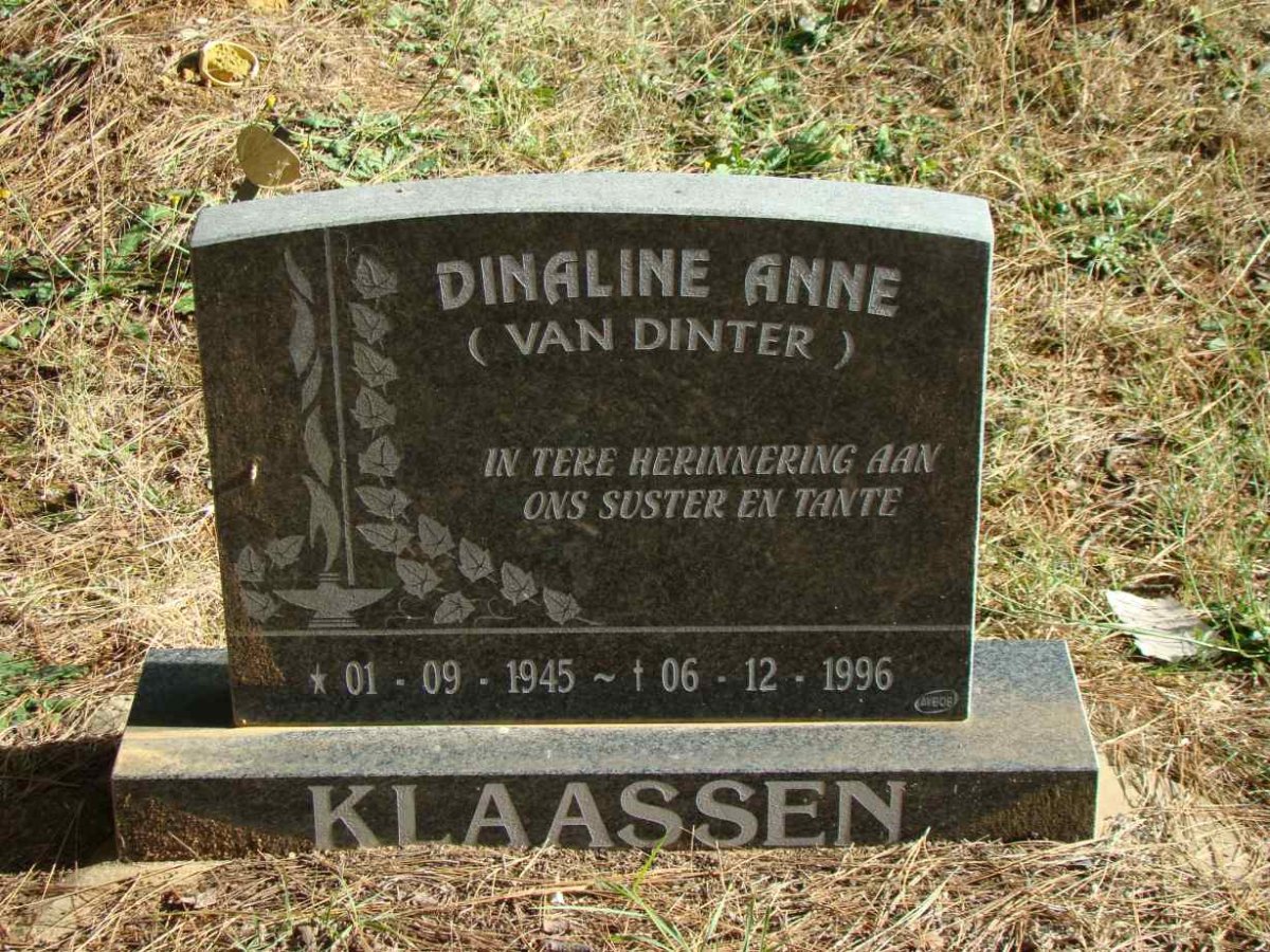 KLAASSEN Dinaline Anne nee VAN DINTER 1945-1996