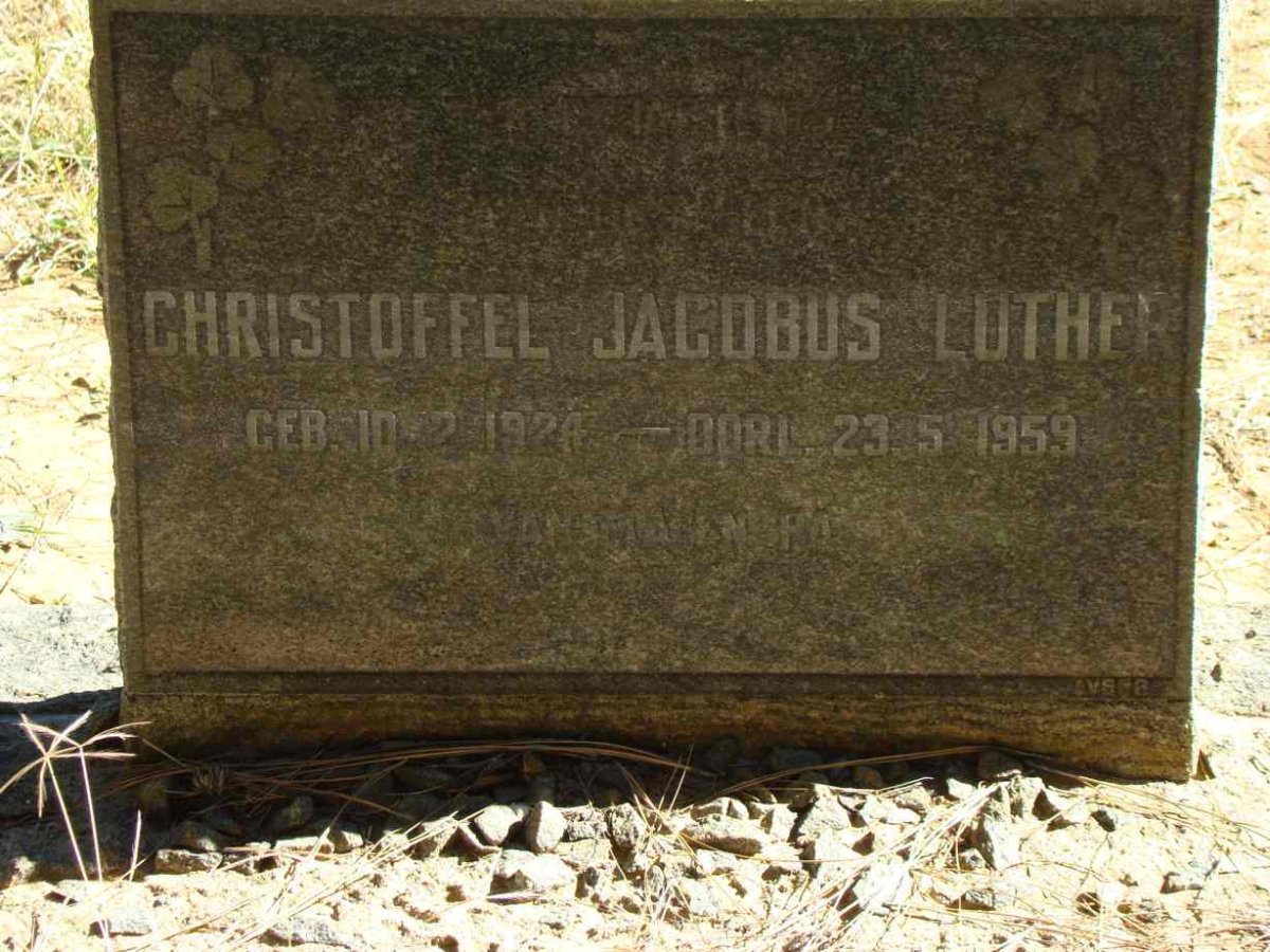 LUTHER Christoffel Jacobus 1924-1959