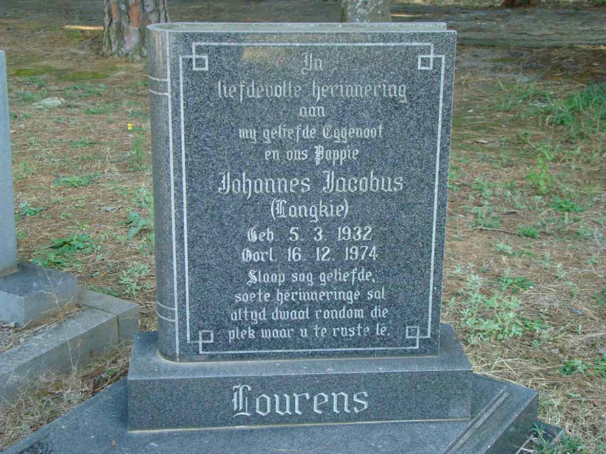 LOURENS Johannes Jacobus 1932-1974