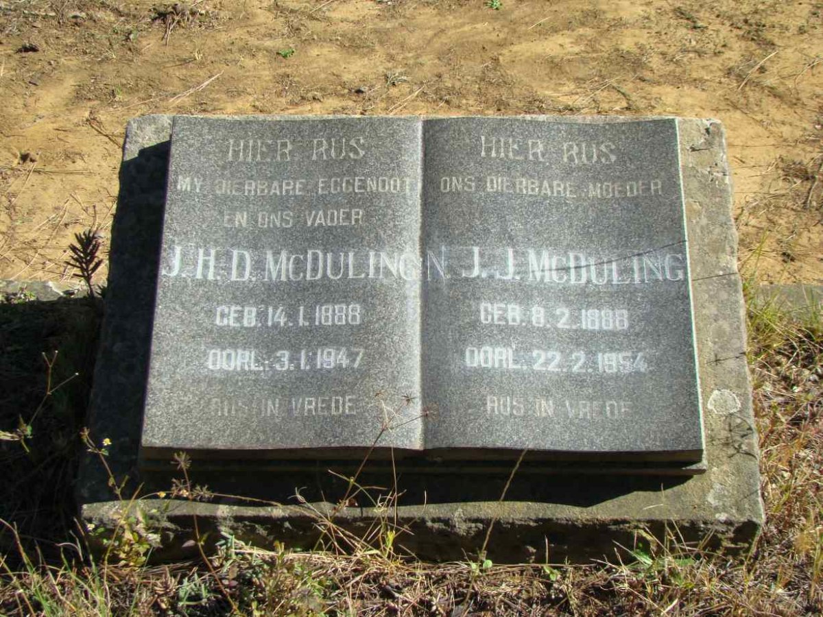 McDULING J.H.D. 1888-1947 &amp; N.J.J. 1888-1954