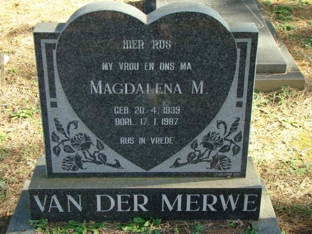 MERWE Magdalena M., van der 1939-1987