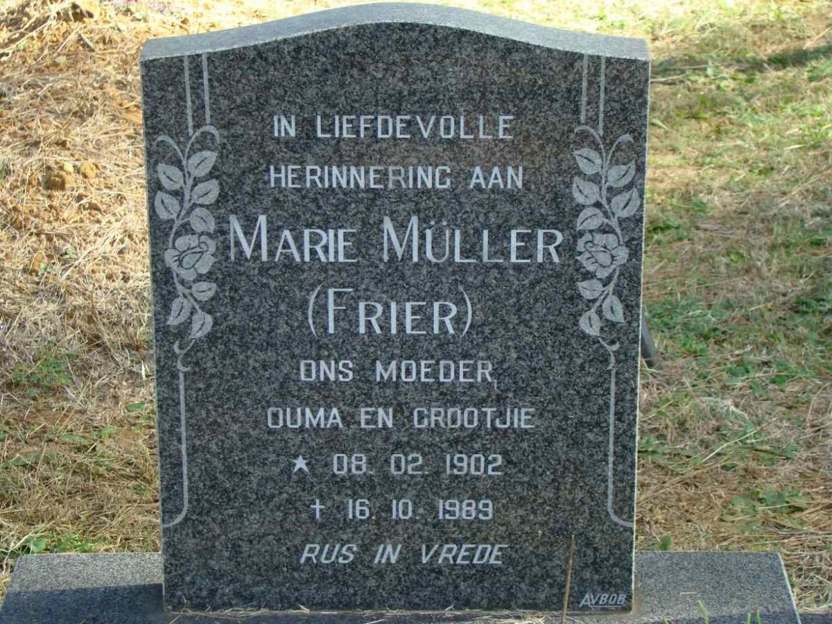 MULLER Marie nee FRIER 1902-1989